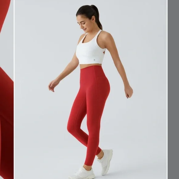 HALARA Vibrant Red High-Waisted Leggings - Picture 8 of 8